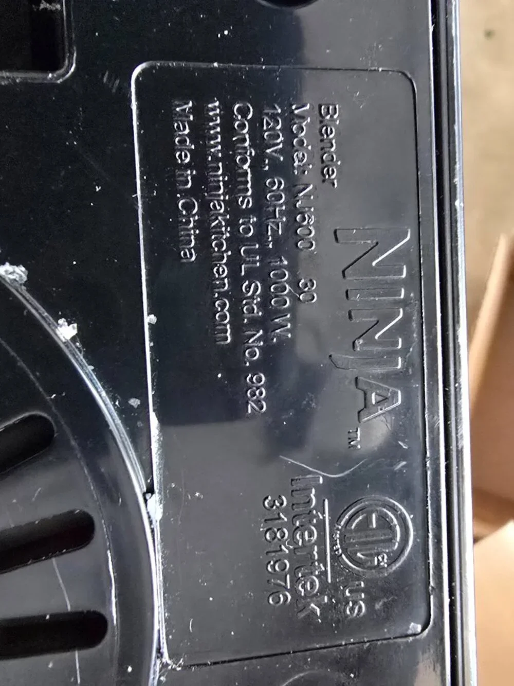 Ninja Blender Model NJ600 Base Motor Only Works Well 1000 Watt